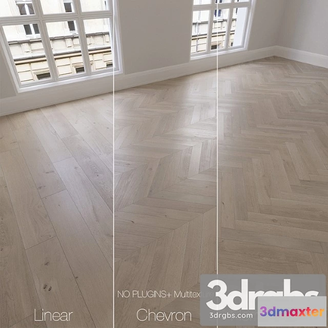 998726 - Parquet natural oak anchorage 3 types. linear chevron herringbone.