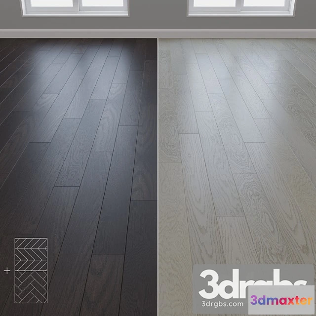 998748 - Parquet oak 2 types layout herringbone chevron and linear setduo28
