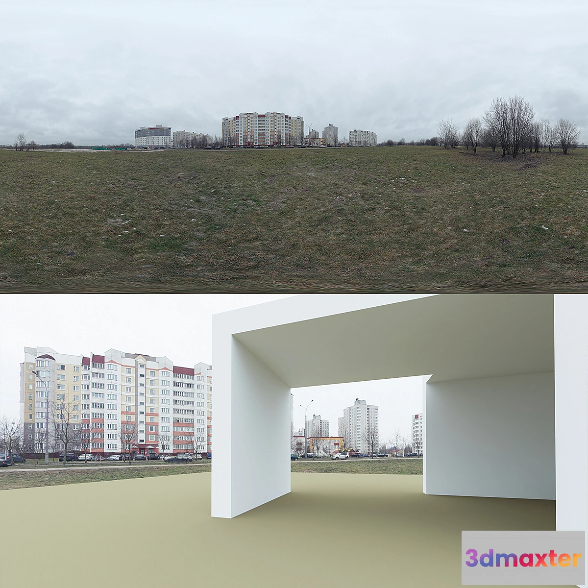 752535 - Hdri. December. Panel houses