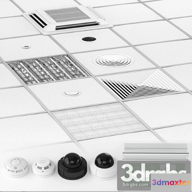 1004934 - Armstrong ceiling system with a set of elements.