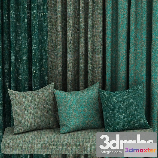 1005432 - Set of fabric materials in green tones3