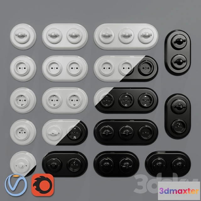 1012224 - Garby Colonial Porcelain Sockets And Switches By Fontini