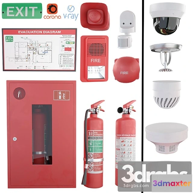 1057374 - Security and fire alarms fire extinguishers and sensors