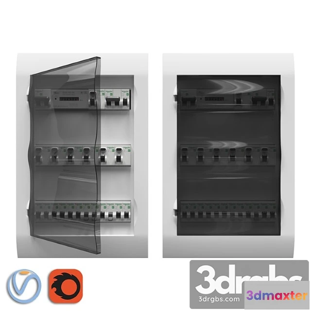 1065654 - 36-module schneider electric easy9 built-in electrical panel