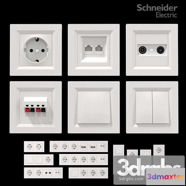 1065958 - Sockets and switches schneider asfora white.