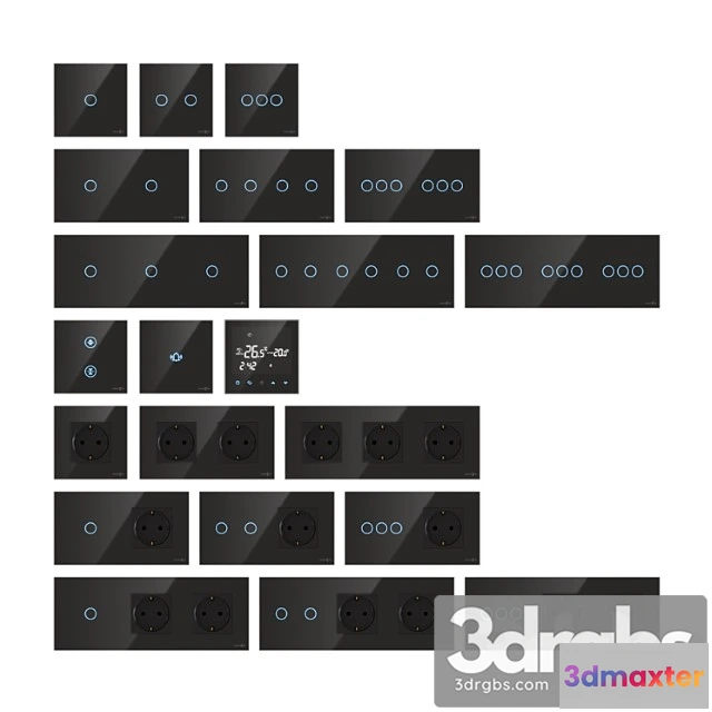 1065998 - Touchme sockets and switches - black