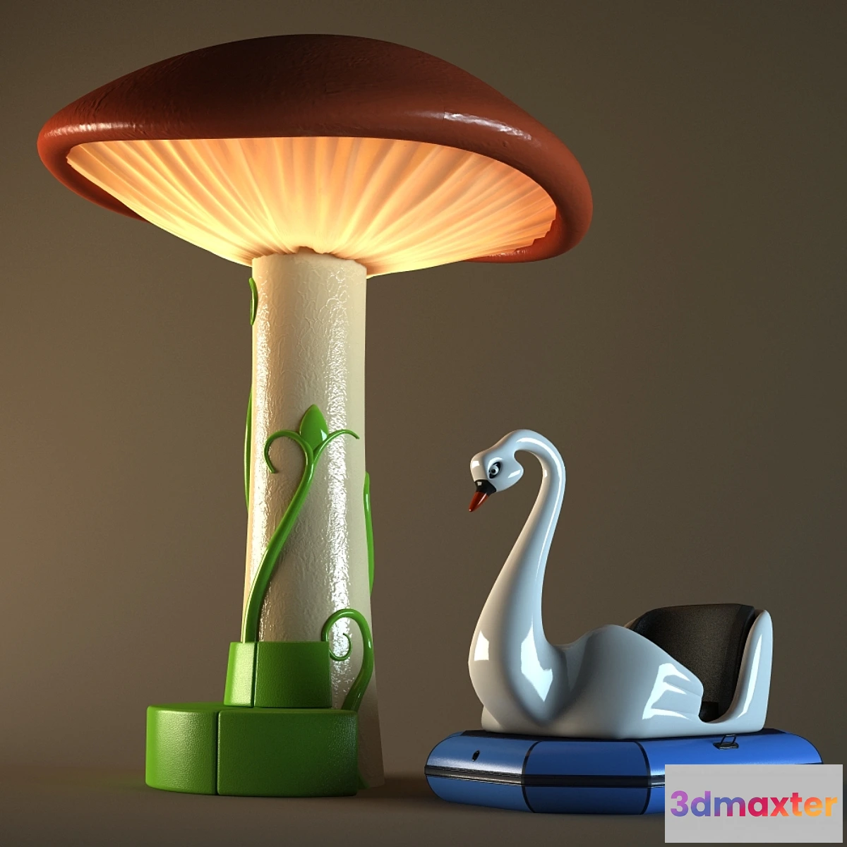 1267319 - swan & mushroom 3D Max