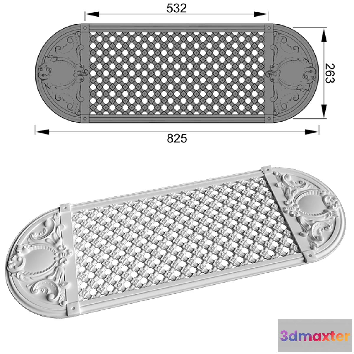 1268344 - Vent Grill plastic and gypsum 3D Max