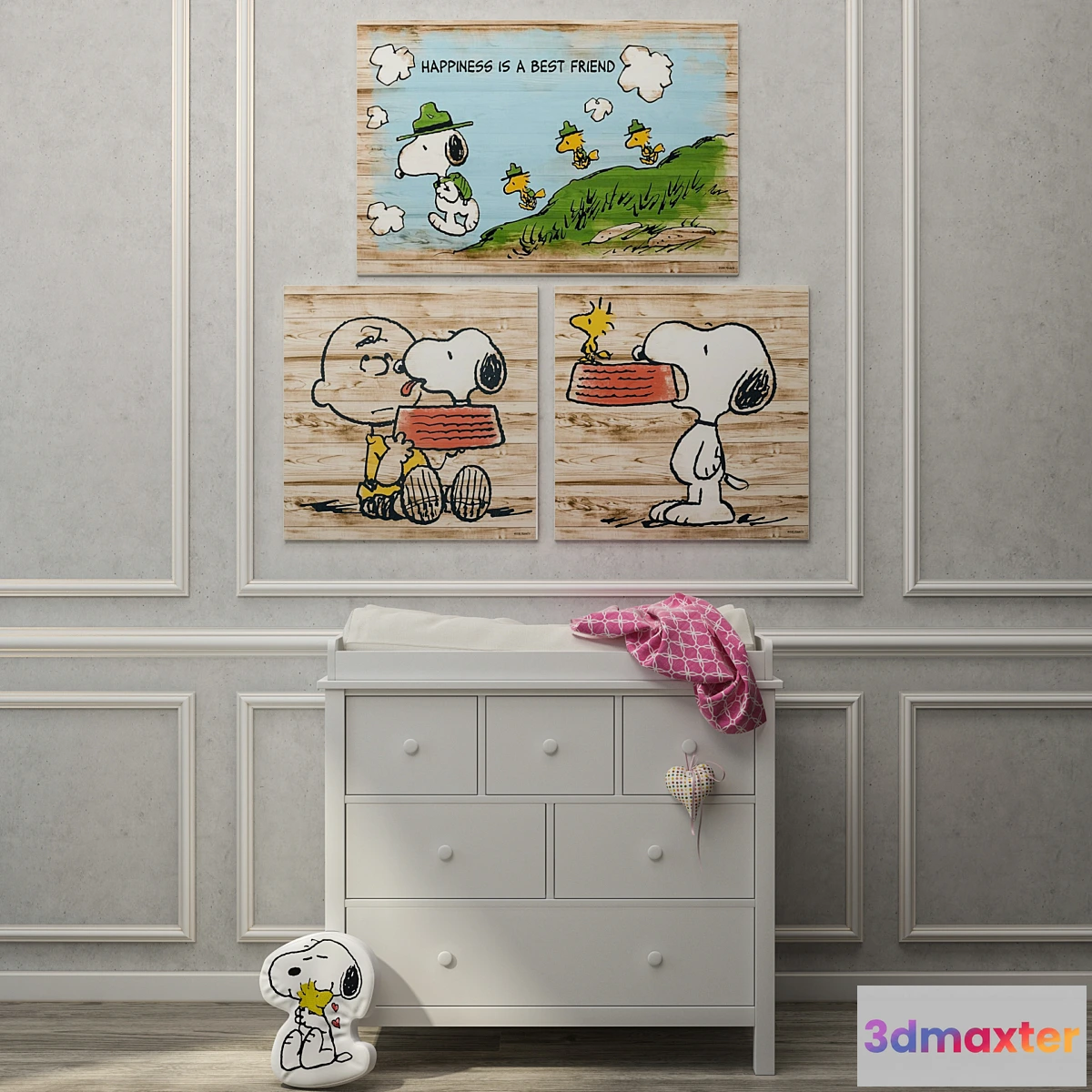 1285220 - Pottery Barn Kids  Kendall Dresser & Topper Set 3D Max