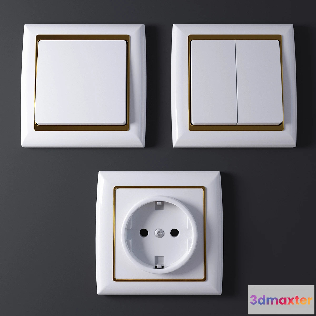 1286664 - Sockets switches 3D Max