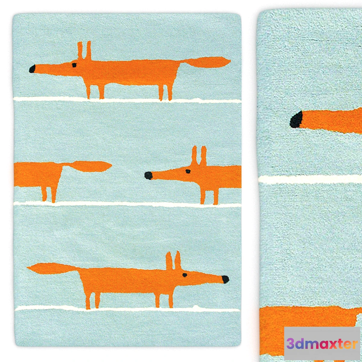 1287344 - Carpet Scion Mr Fox Aqua Rug 3D Max