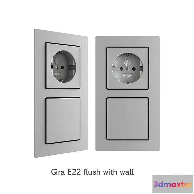 1287974 - Gira E22 flush with wall 3D Max