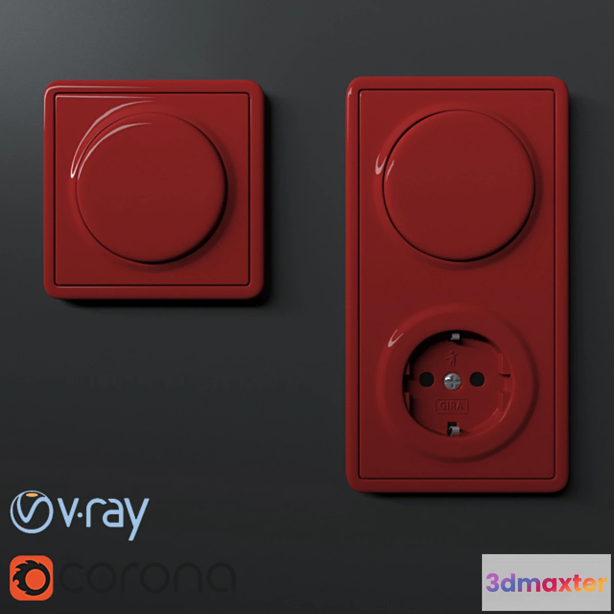 1288520 - Gira S-Color switch-socket 3D Max