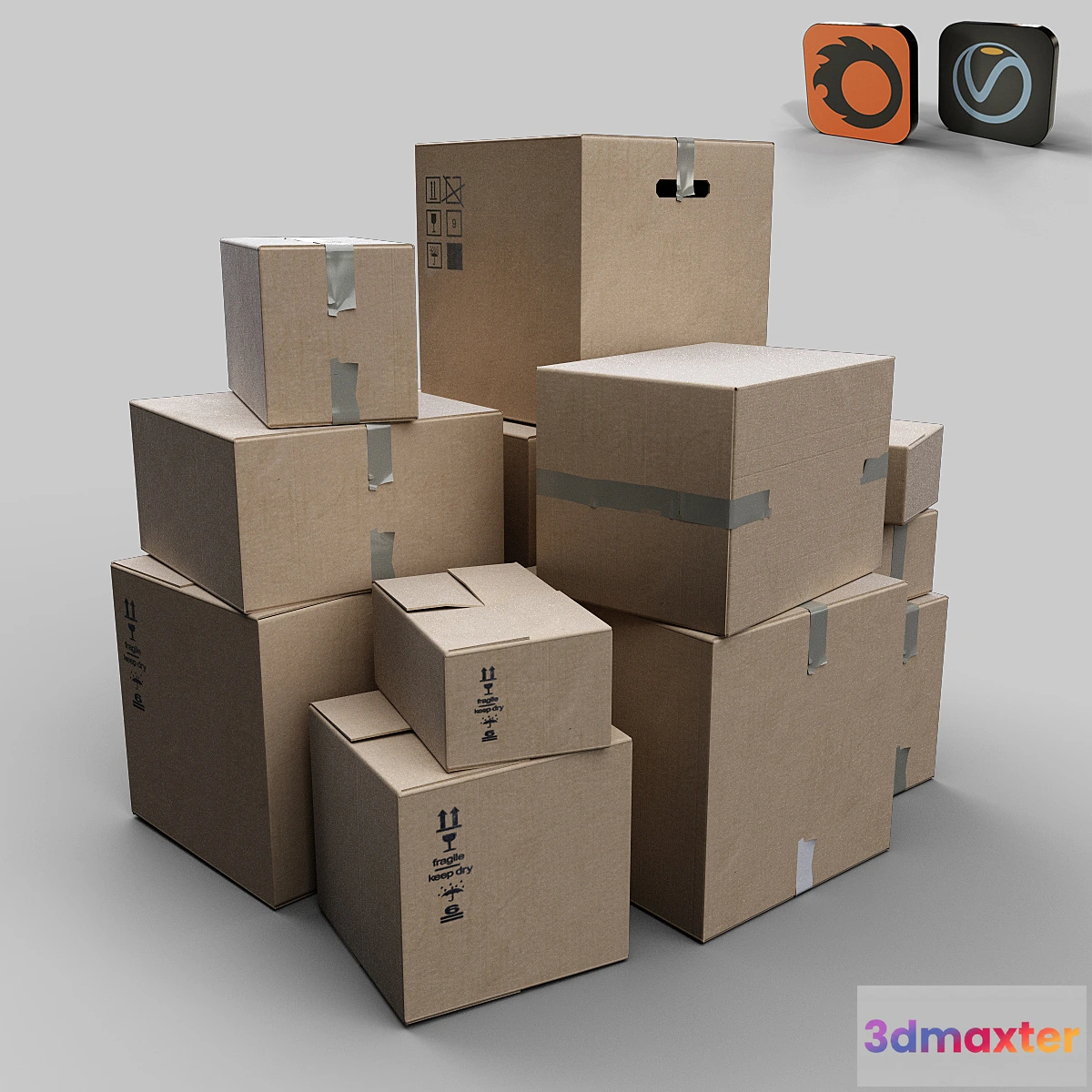 1289374 - cardboard Box - No.2 3D Max