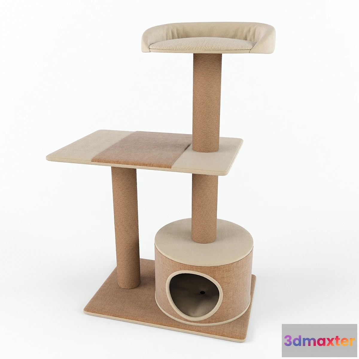 1290837 - PetPals Group 3 Level Playhouse Condo Cat Tree 3D Max