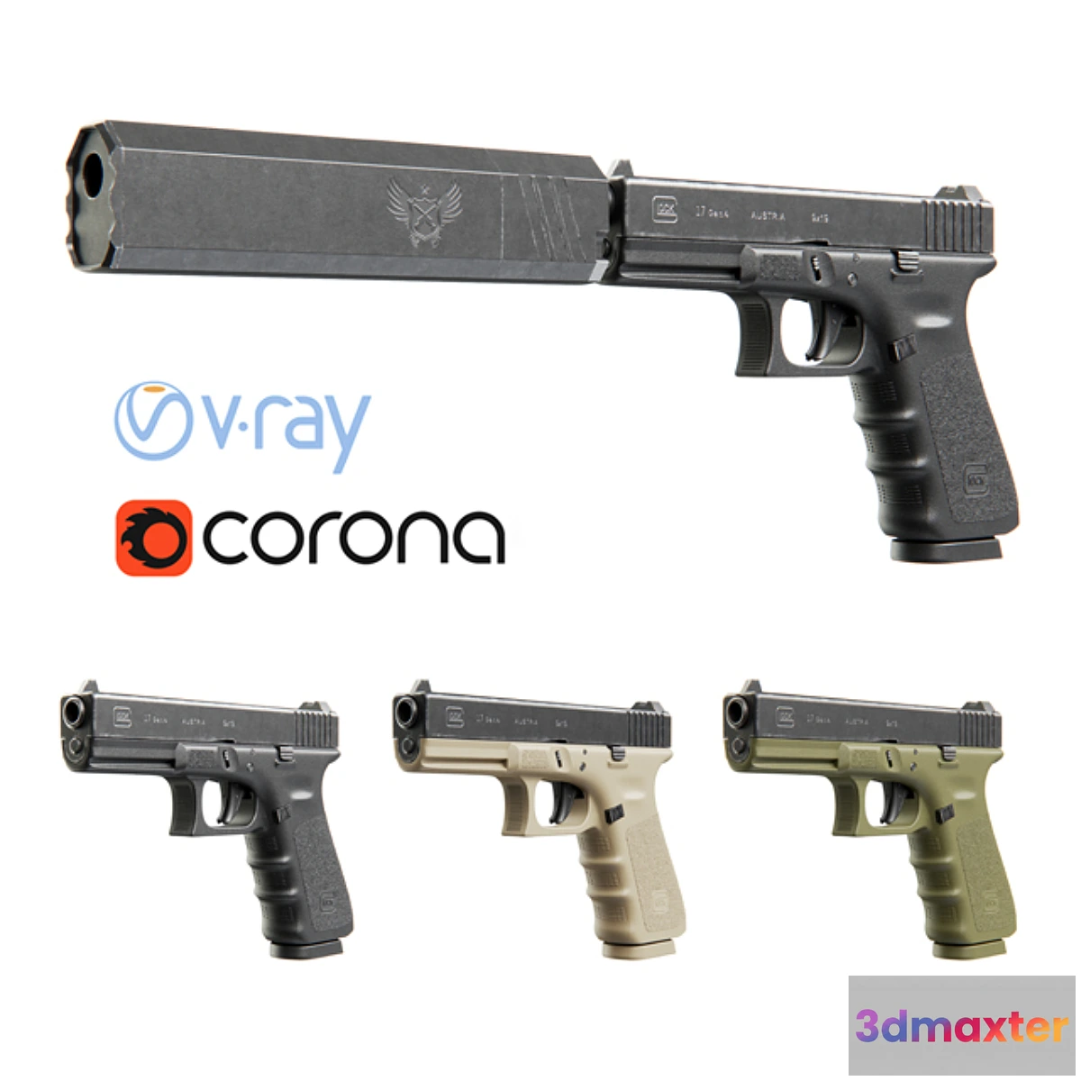 1291709 - Pistol Glock 17 3D Max