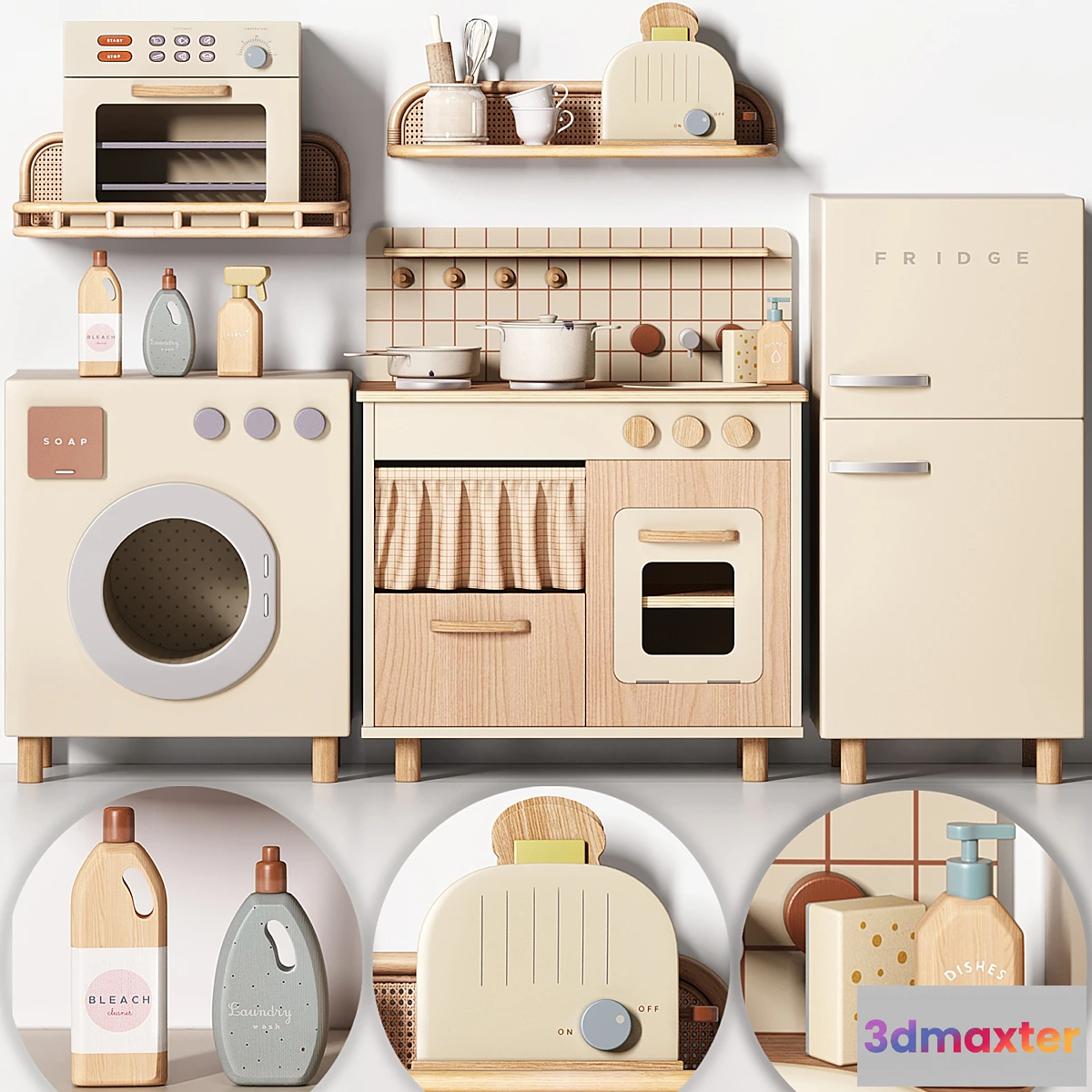 1293054 - ZARA Play Kitchen Toy Set 3D Max