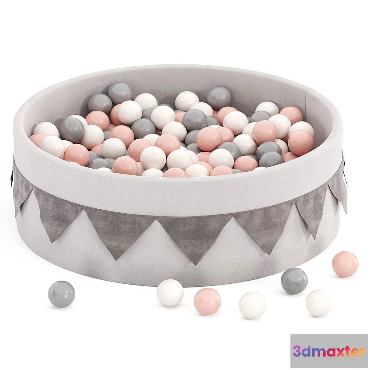 1293537 - Dry pool with garland 200 balls 3D Max