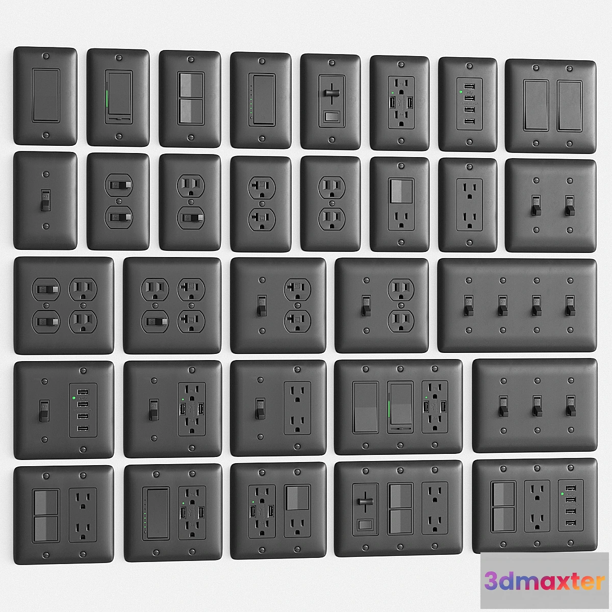 1304794 - Franklin stamped round US plates - No.2 3D Max