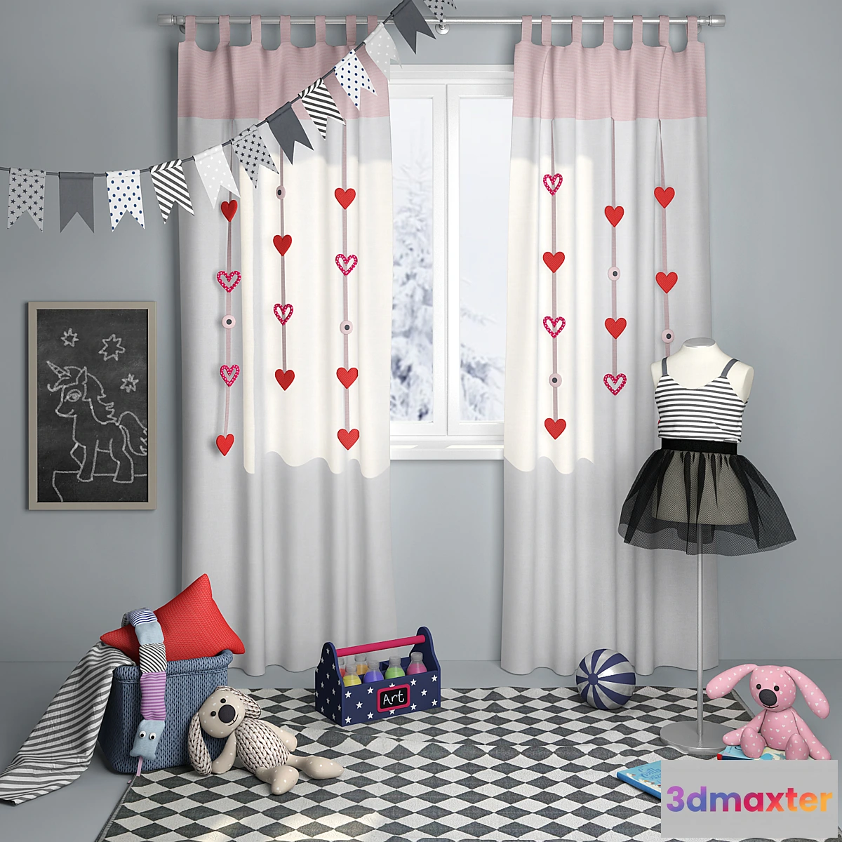 1306669 - Decorative set for children’s room girls 3D Max
