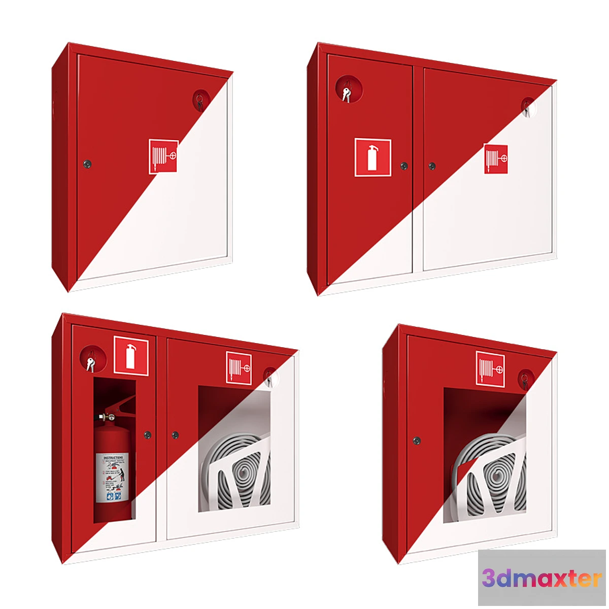 1306700 - Fire cabinets set 3D Max