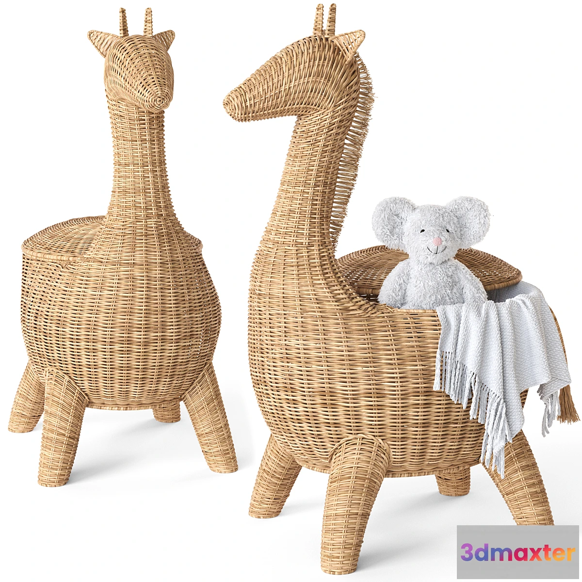 1313469 - RATTAN ANIMAL BASKET GIRAFFE Restoration Hardware 3D Max