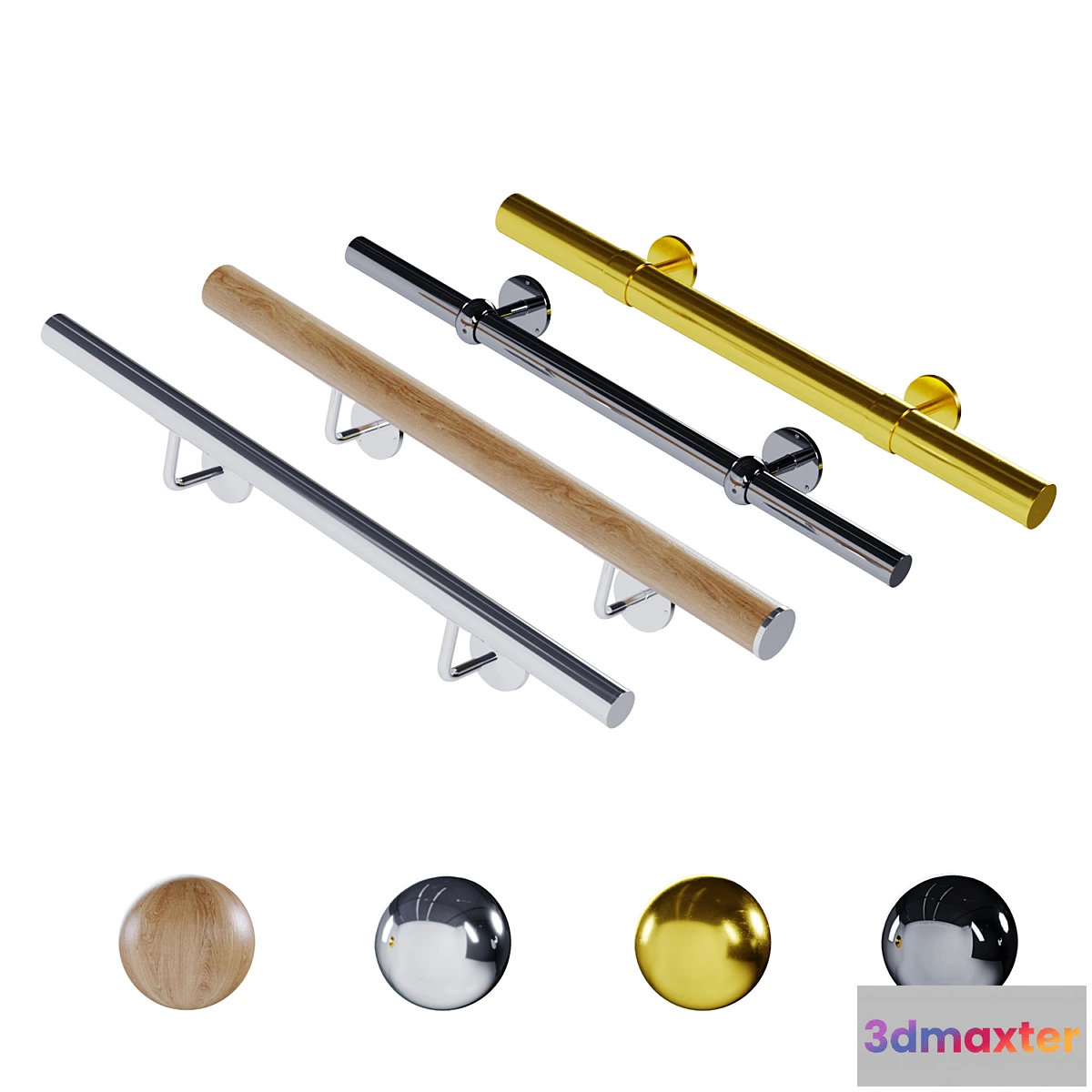 1314889 - Wall-mounted handrails 3D Max