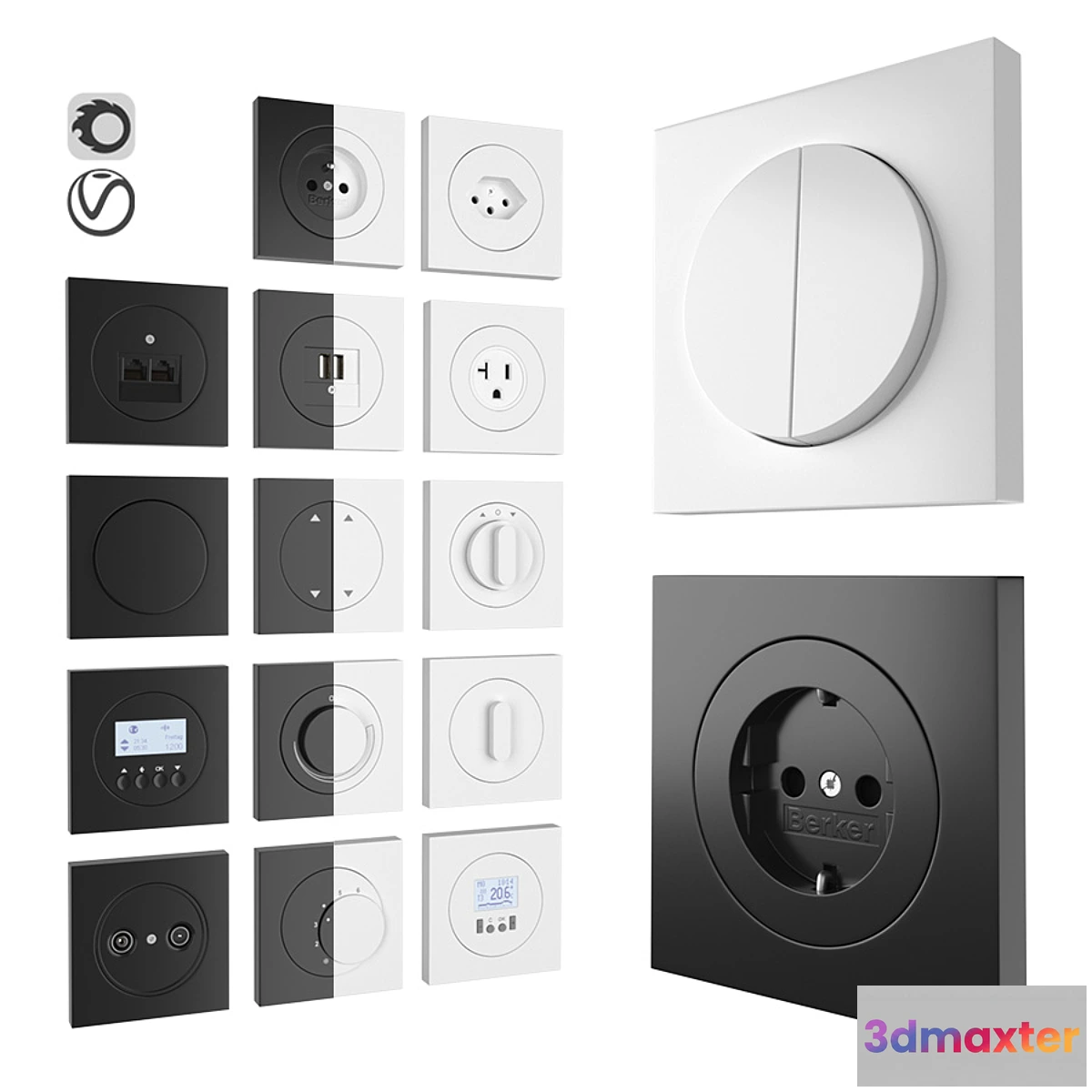 1315282 - Berker serie r3 3D Max