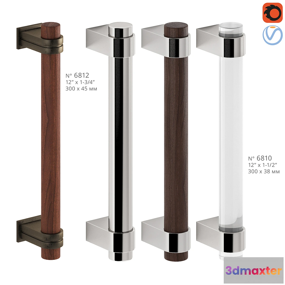 1316765 - Door Pull Handles Nanz N ° 6810 6812 3D Max