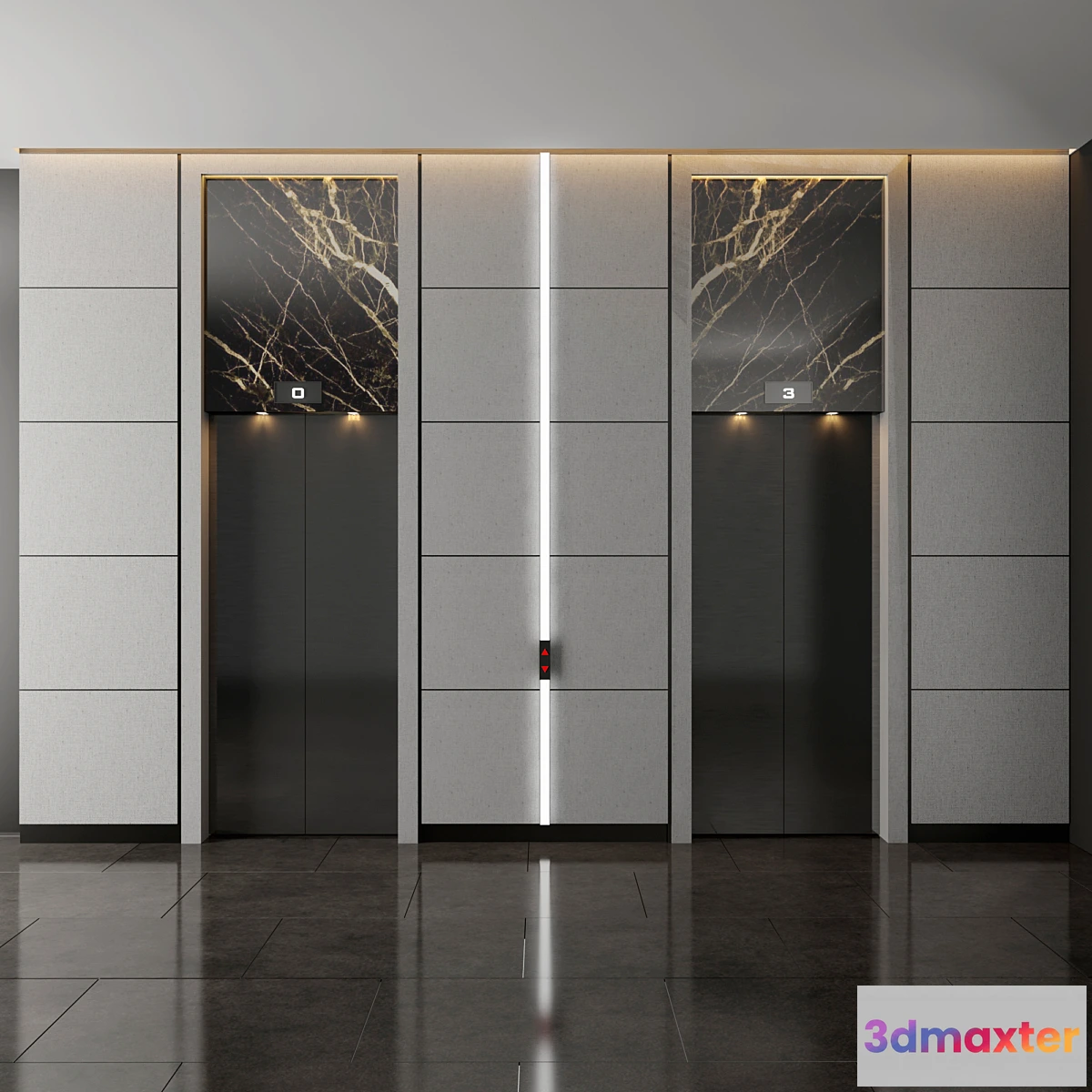 1318470 - Modern elevator wall 3D Max