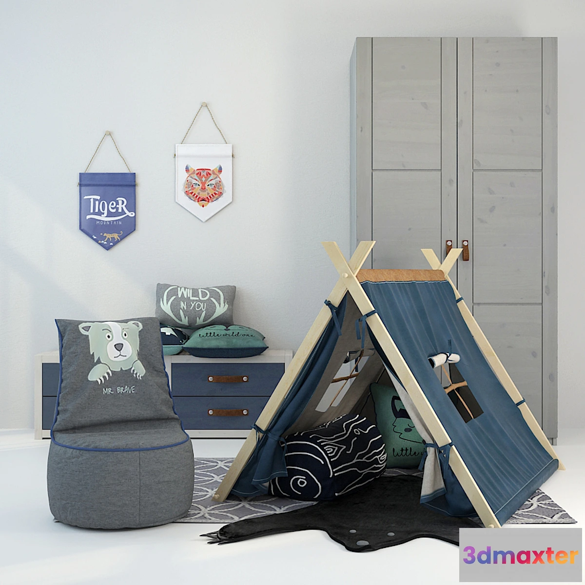 1320453 - Tent furniture and decor Forest Ranger 3D Max