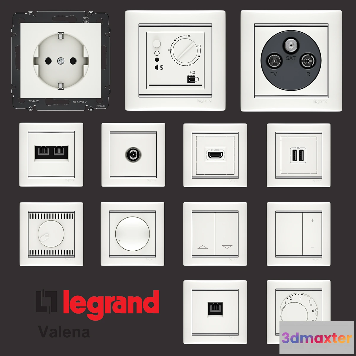 1323330 - Sockets Legrand Valena - No.2 3D Max