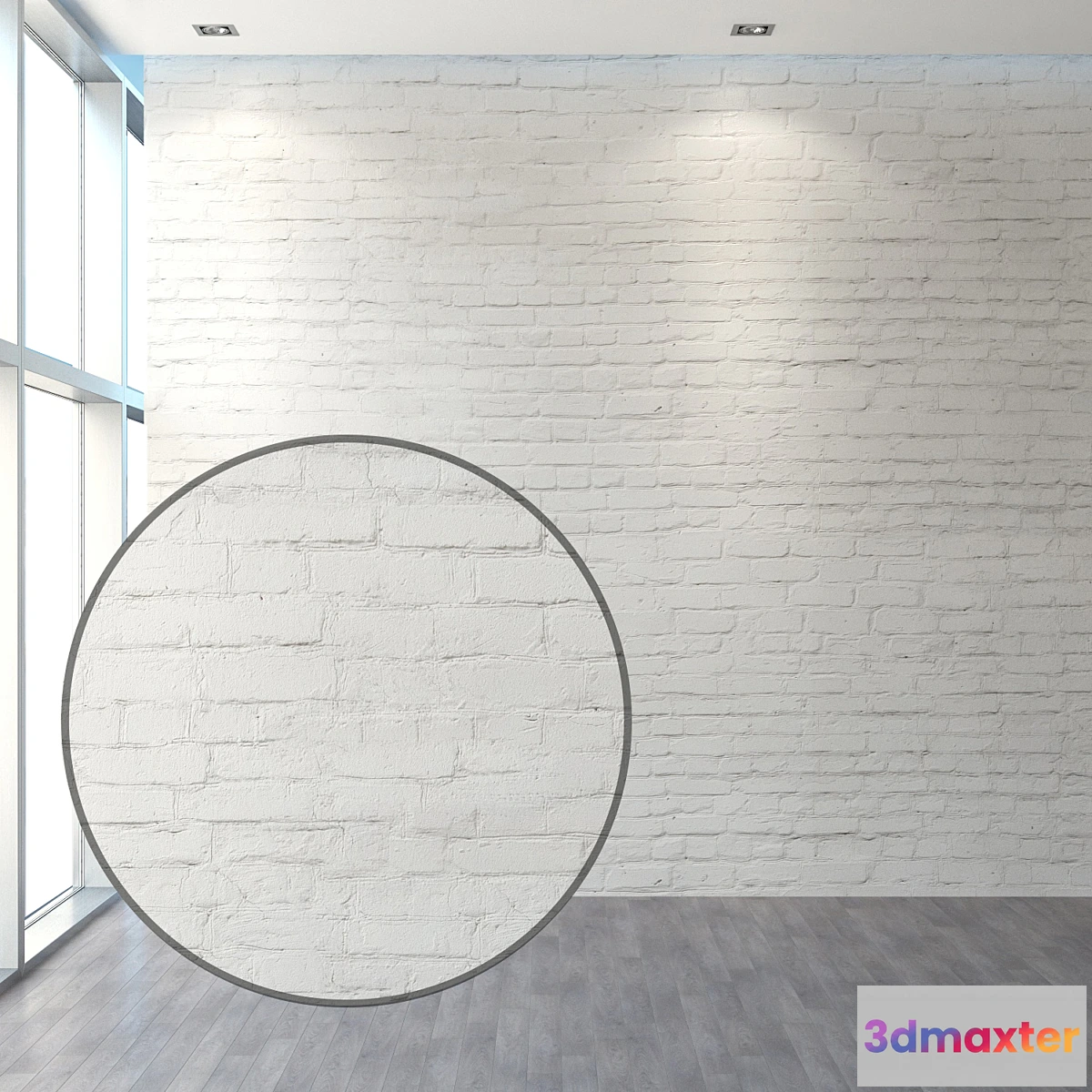 1323568 - Aged brickwork of white brick - No.2 3D Max