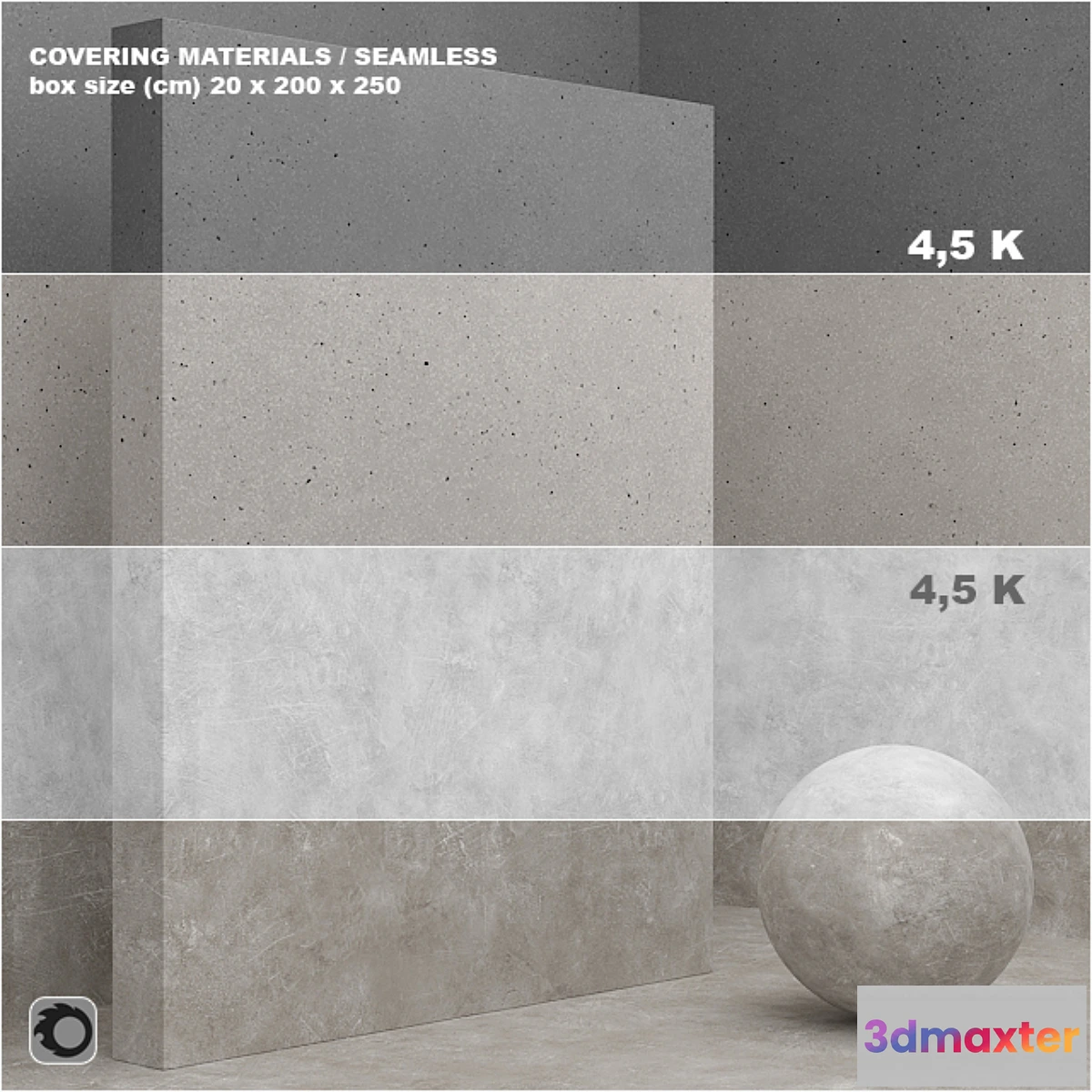1325403 - Material (seamless) - coating concrete plaster set 49 3D Max