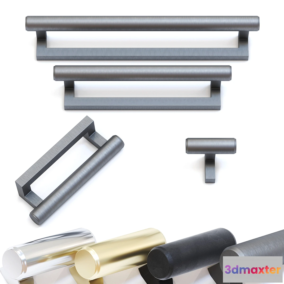 1326134 - KNOB HOUSE - furniture handles Set 4 3D Max