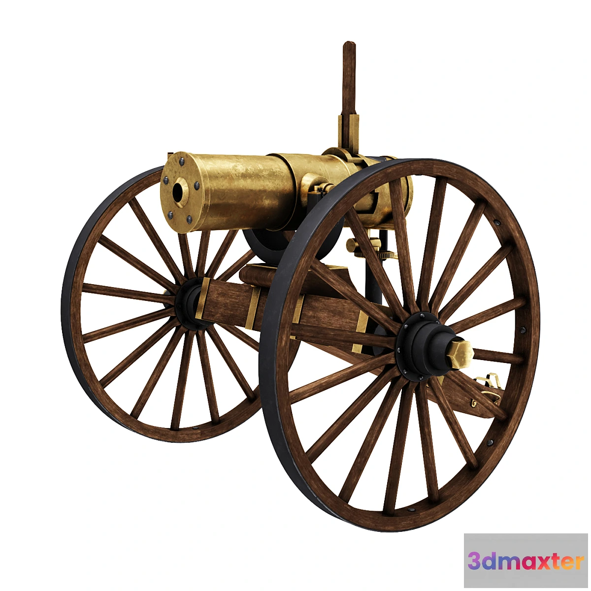 1333319 - Antique Bronze Gun 3D Max