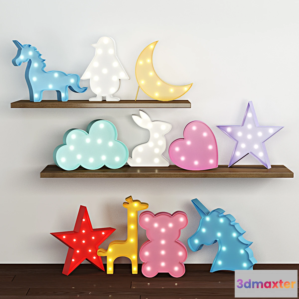 1342179 - set of children’s lamps 3D Max