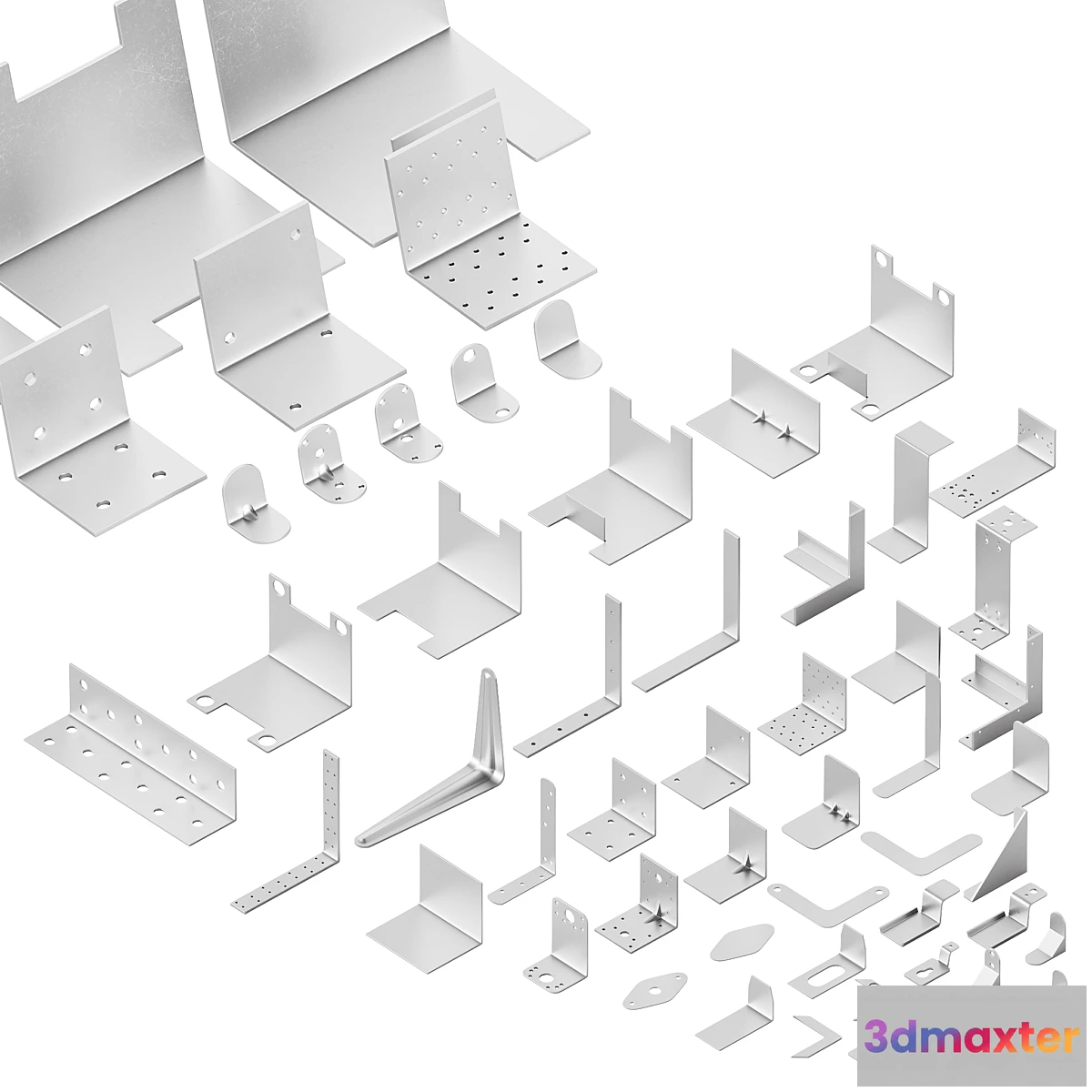1345406 - Set of metal corners brackets and fasteners 3D Max