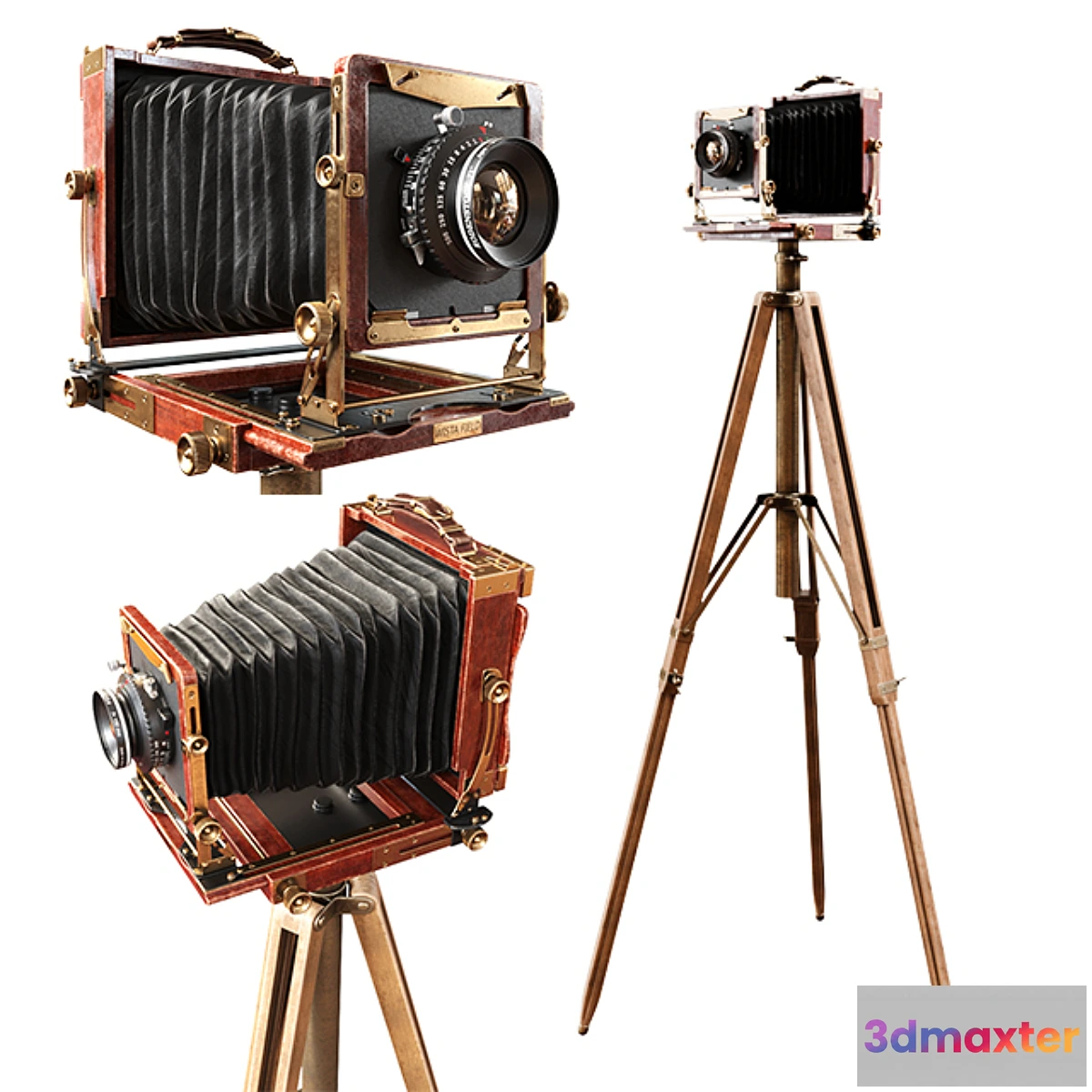 1346279 - Vintage camera on a tripod 3D Max