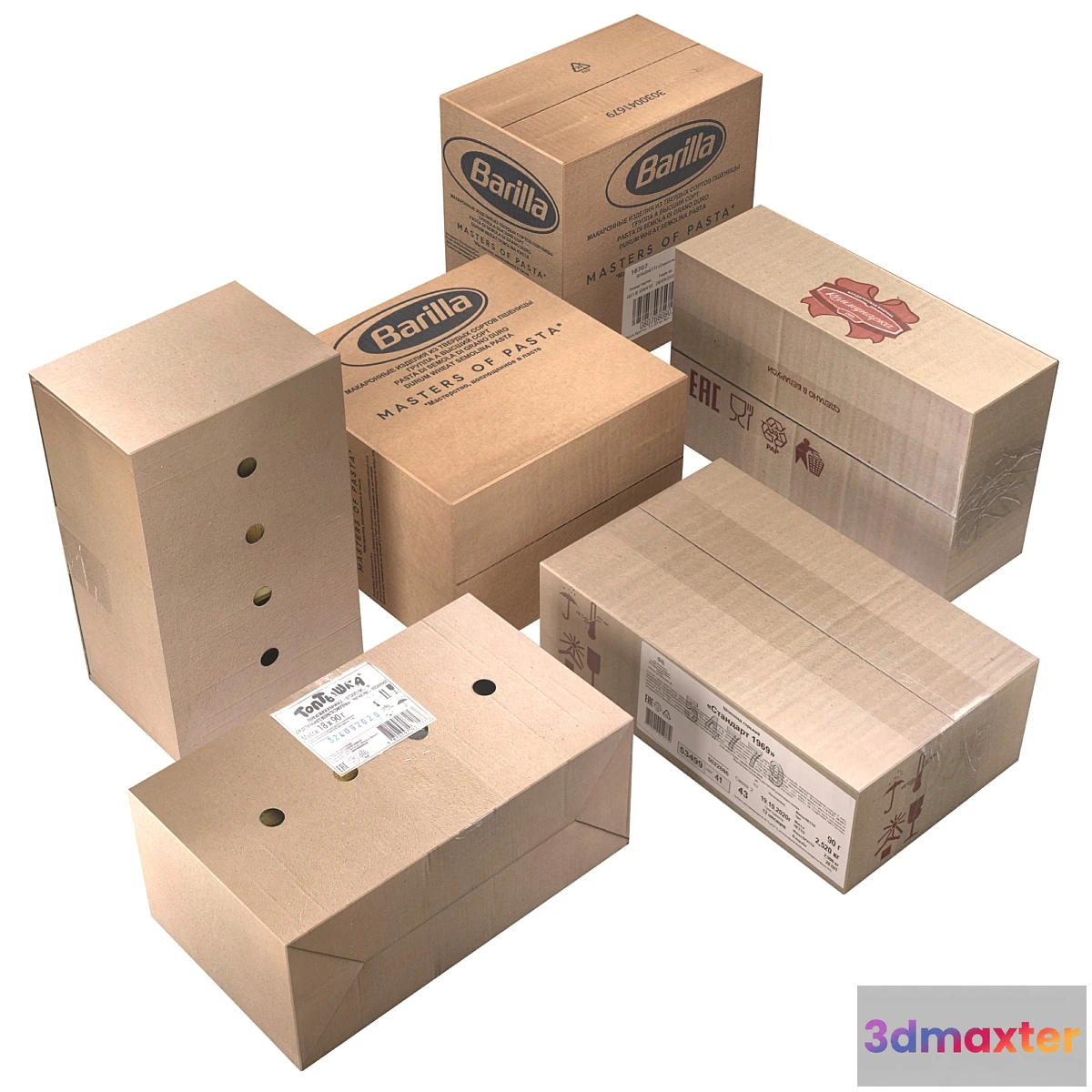 1350641 - Cardboard boxes (low poly) 3D Max