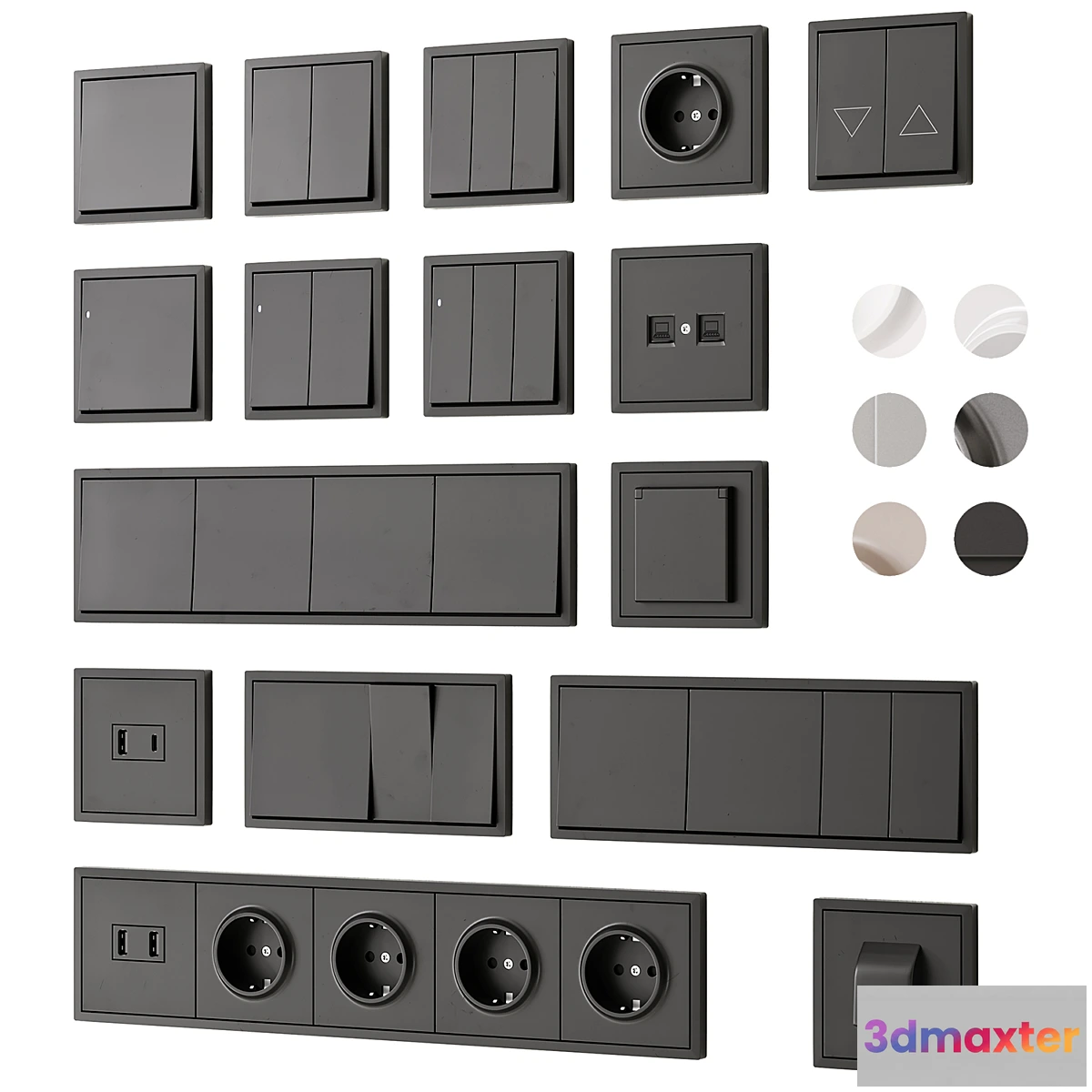 1352902 - Sockets and switches Donel series R98 3D Max