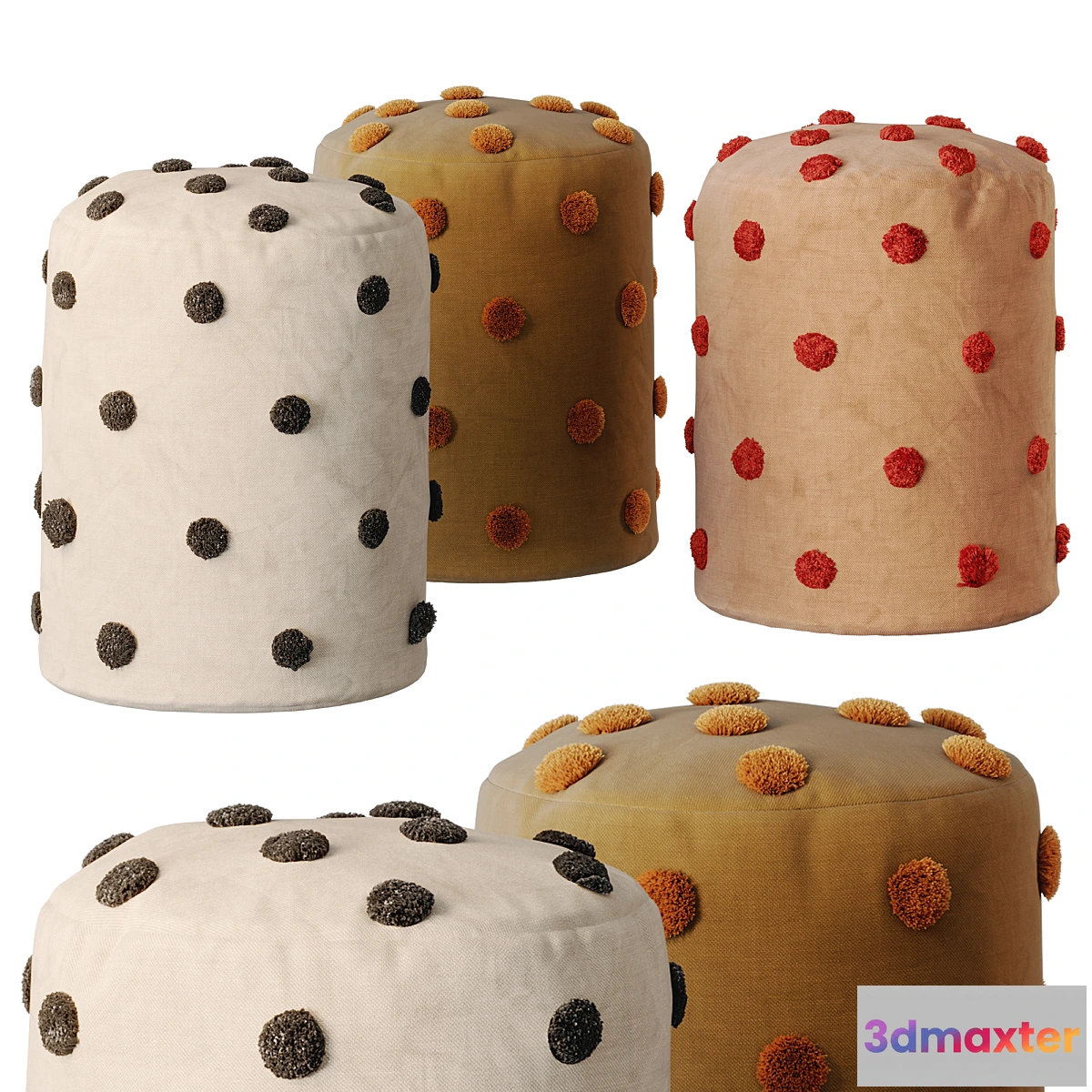 1355019 - Dot Tufted Pouf by Ferm Living - No.2 3D Max