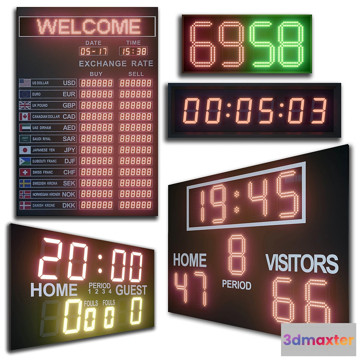 1357053 - LED display modules. Set 01 3D Max