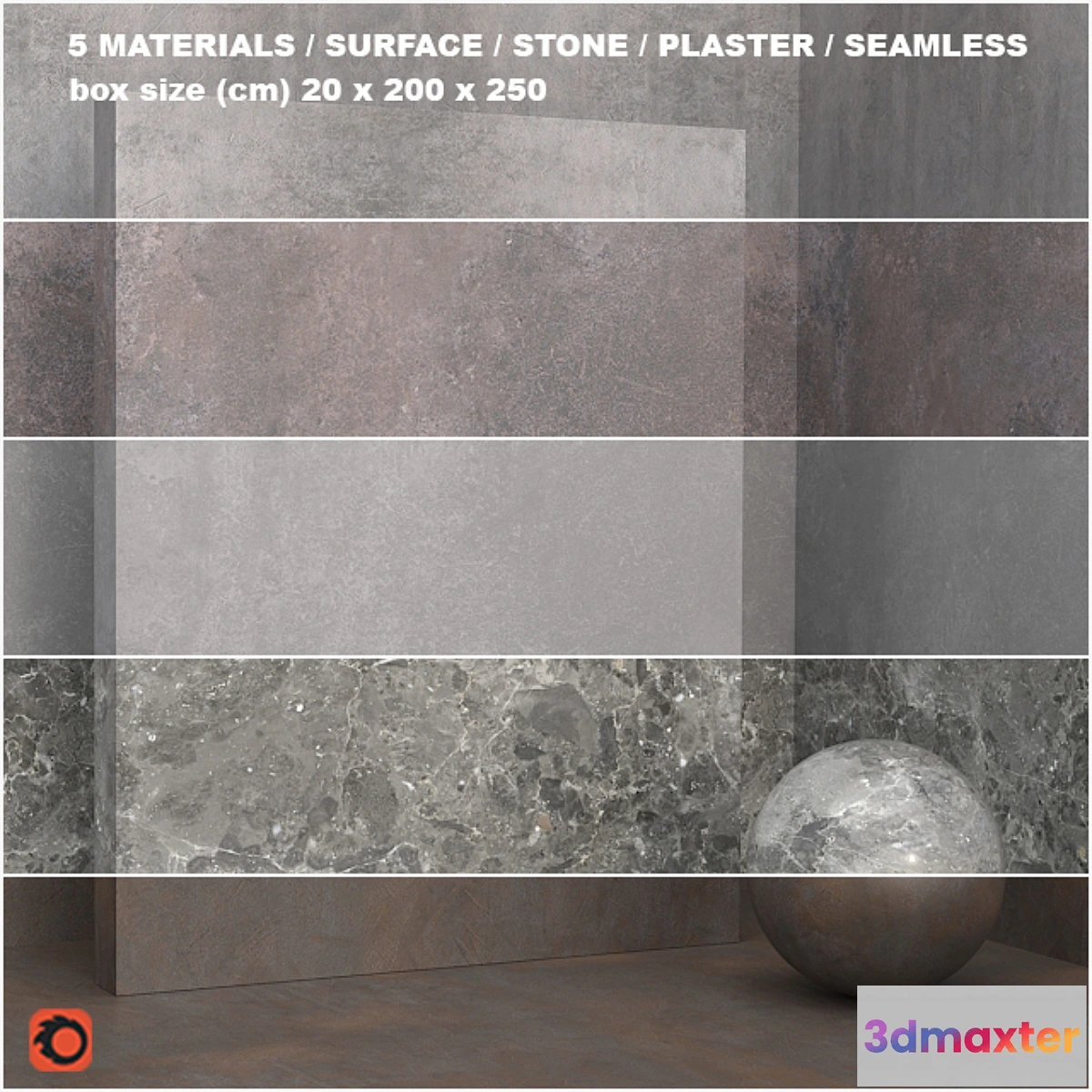 1445316 - 5 materials (seamless) - coating plaster - set 29 3D Max