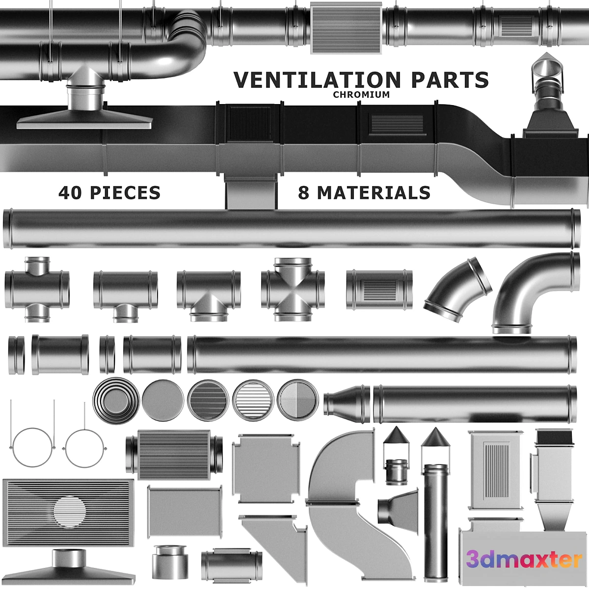 1460412 - Parts Ventilation System Set 01 3D Max