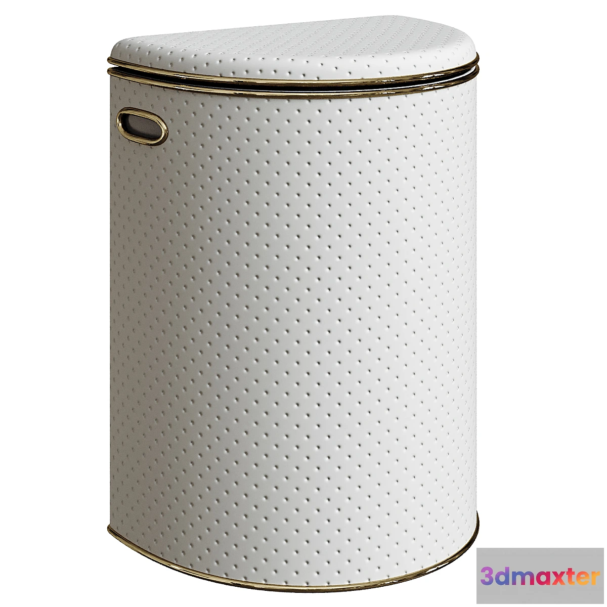 1462970 - Laundry basket Geralis PWG-O semicircular white gold edging 3D Max