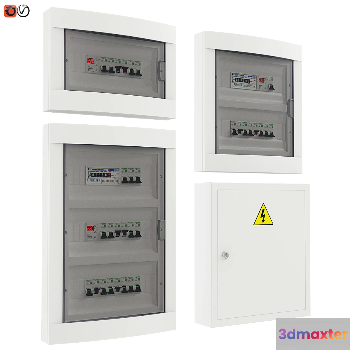 1466270 - Set of electrical panels 3D Max