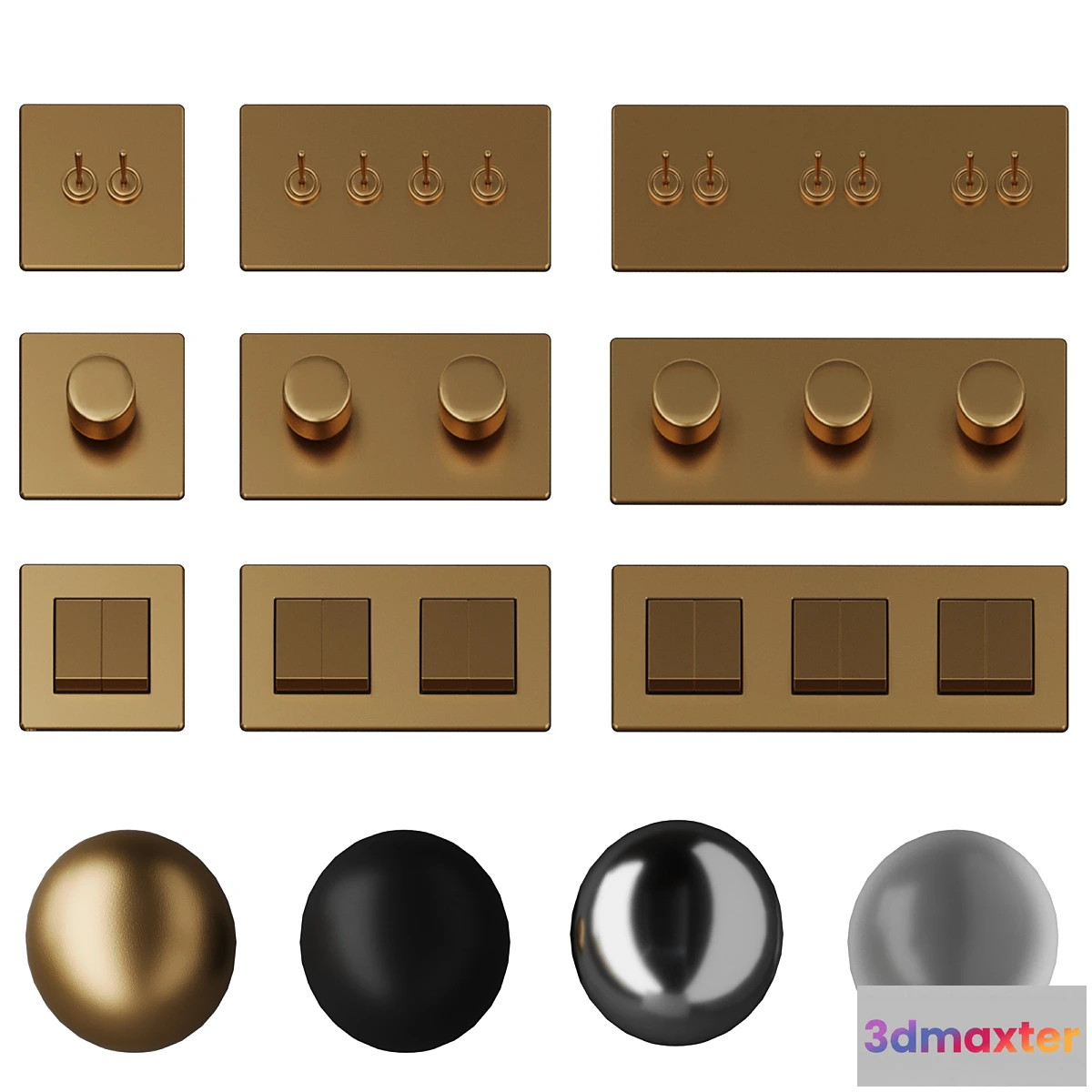 1468722 - Corston Switches and sockets glass 3D Max