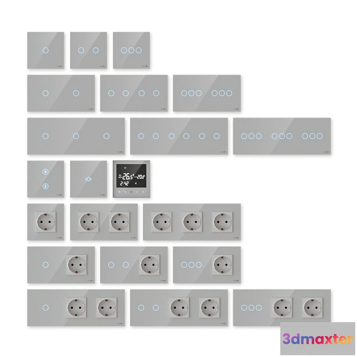 1471660 - TouchMe sockets and switches - White 3D Max