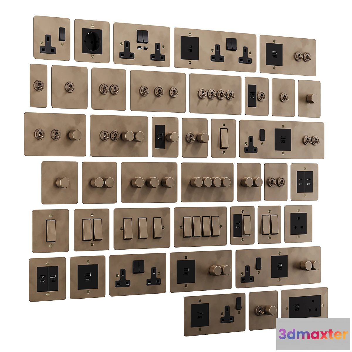 1474390 - Corston switches and sockets 3D Max